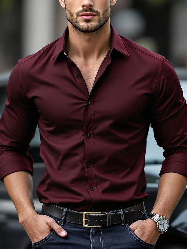 Classic Solid Button-Down Shirt