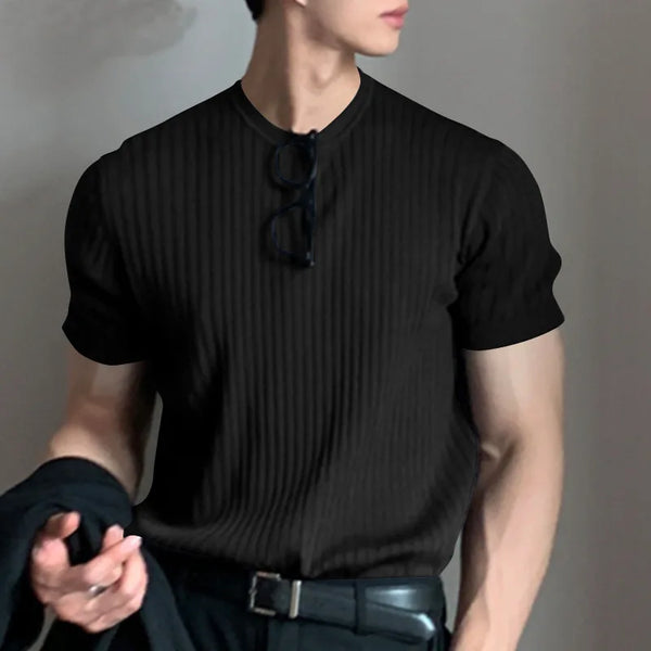 Solid Light Luxury Knit T-Shirt